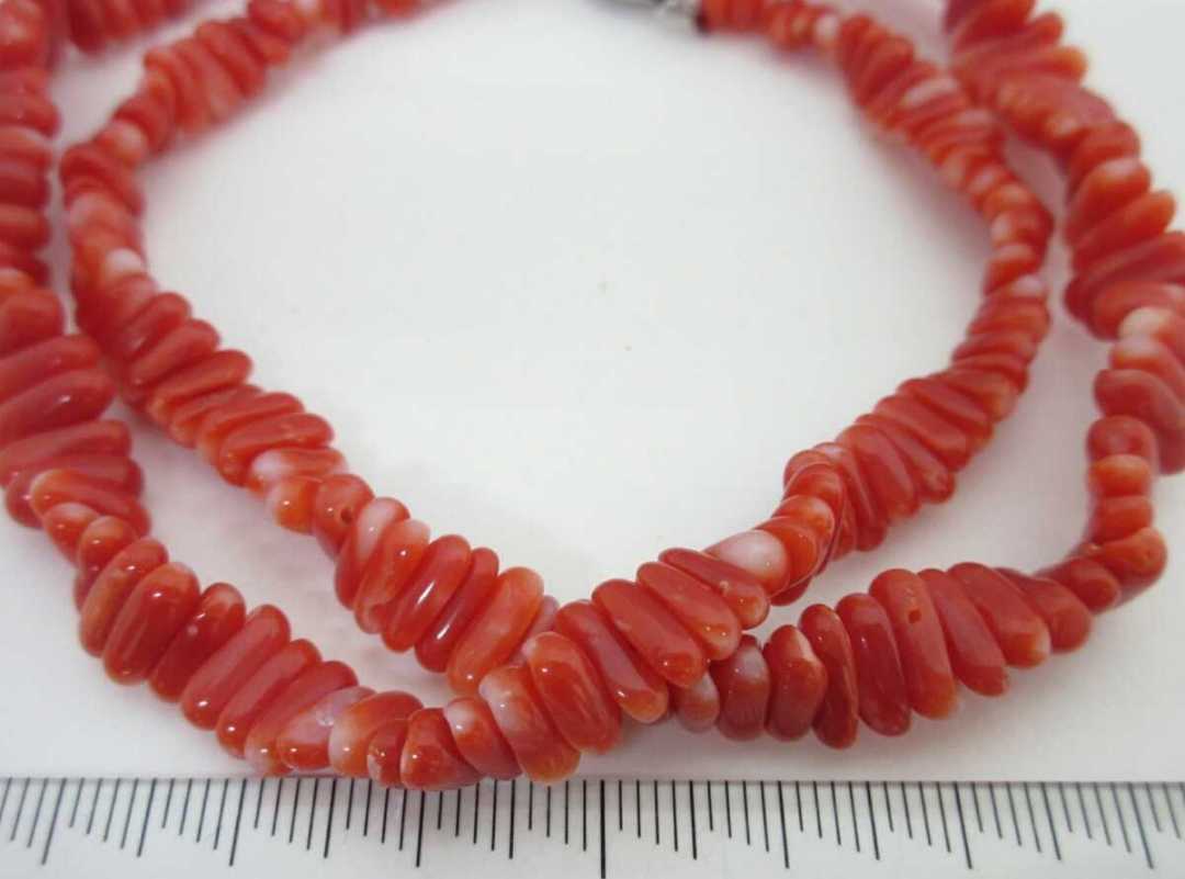 [TOP]. red .. coral 30.5g necklace loose bracele netsuke d472.