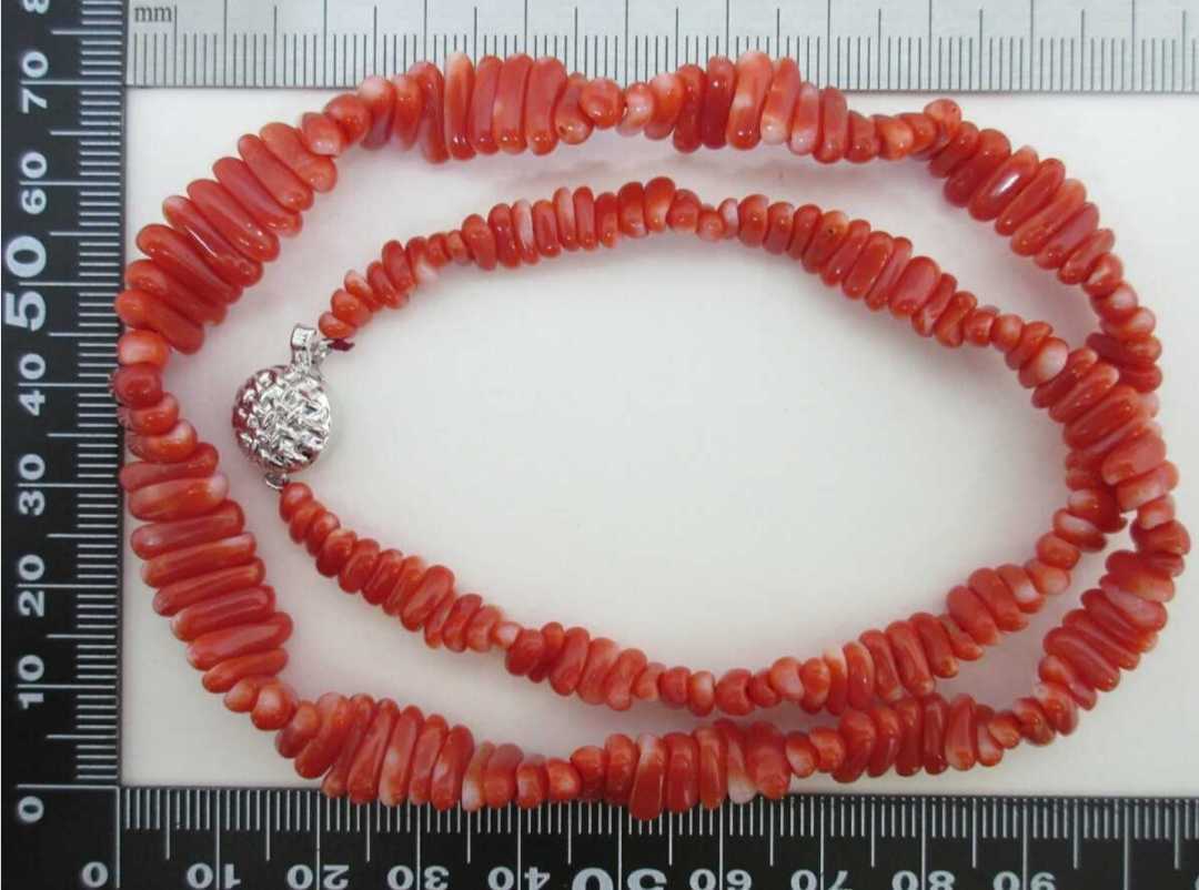 [TOP]. red .. coral 30.5g necklace loose bracele netsuke d472.