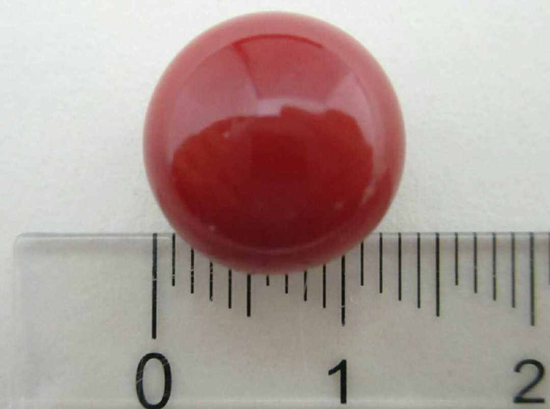 【TOP】血赤珊瑚 サンゴ 12.5mm 片穴ルース リング ペンダントトップ 指輪 ブローチ 根付 h377.