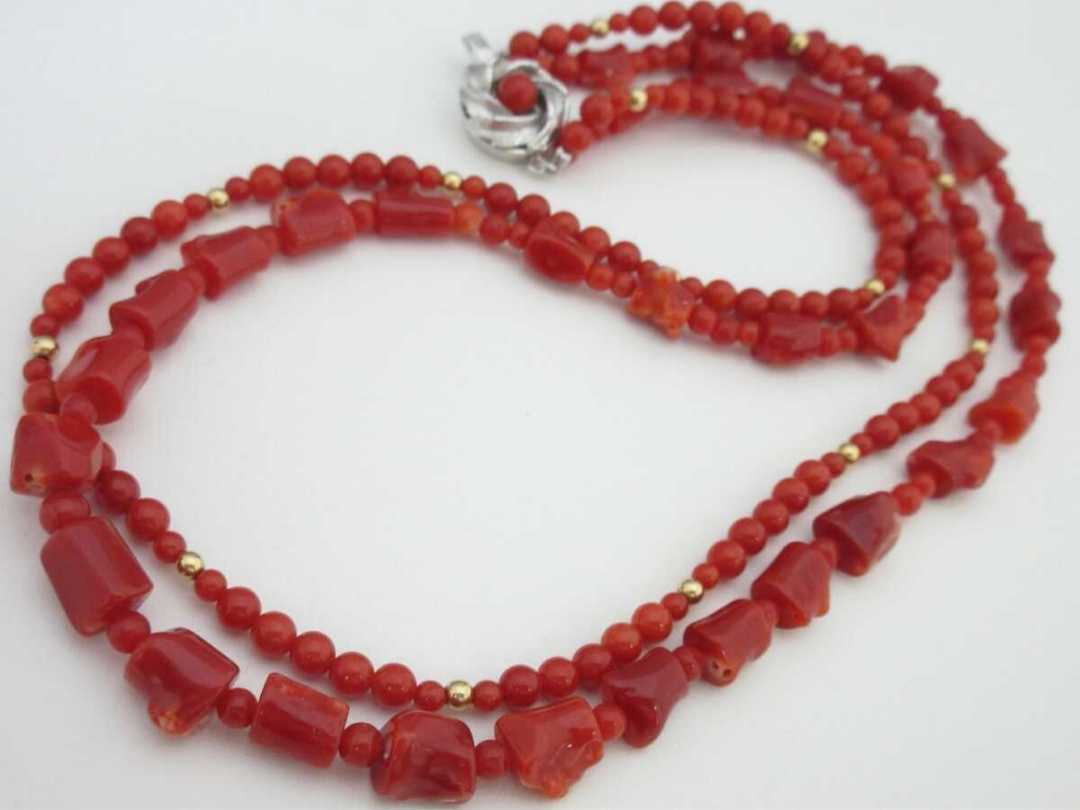 [TOP]. red .. coral 34.7g necklace loose bracele netsuke d810.