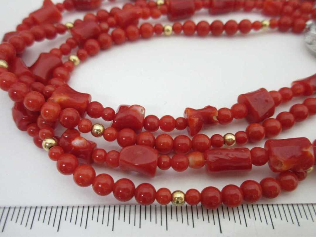 [TOP]. red .. coral 34.7g necklace loose bracele netsuke d810.