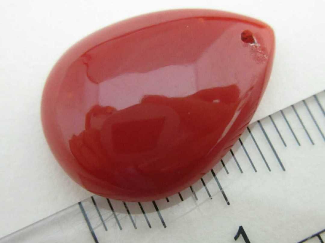 TOP】血赤珊瑚 サンゴ ルース 2.12g ペンダントトップ チャーム 根付