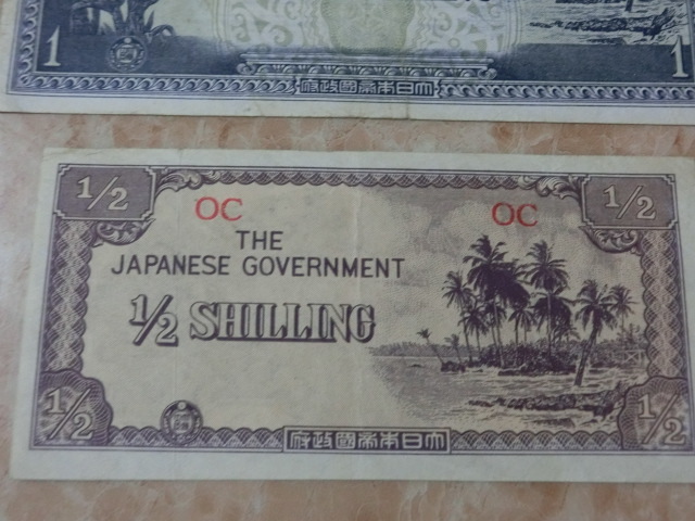 * large higashi . war army . Oceania direction . number 1/2 Shilling *. number 1 Shilling beautiful goods 2 kind 2 pieces set * No.50