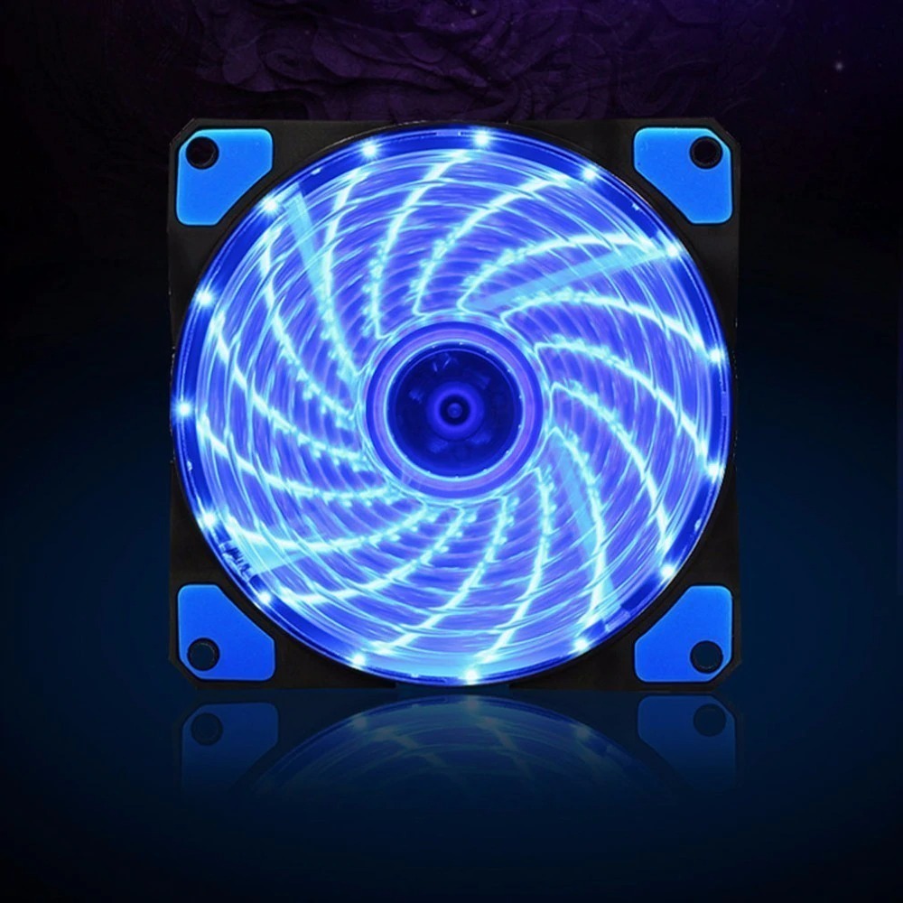 【ブルー】【4個セット】 33個のLED内蔵 ケースファン 静音 LED しっかり 冷却 PC 12V FAN 12cm タイプ_画像9
