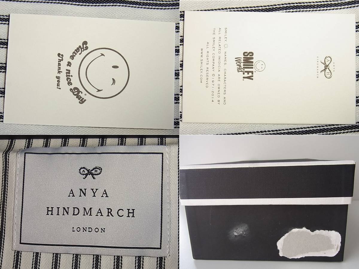  не использовался ANYA HINDMARCH Anya Hindmarch кожа спортивные туфли смайлик SMILEY 37 белый белый Tennis Shoe с коробкой wing k Италия производства 
