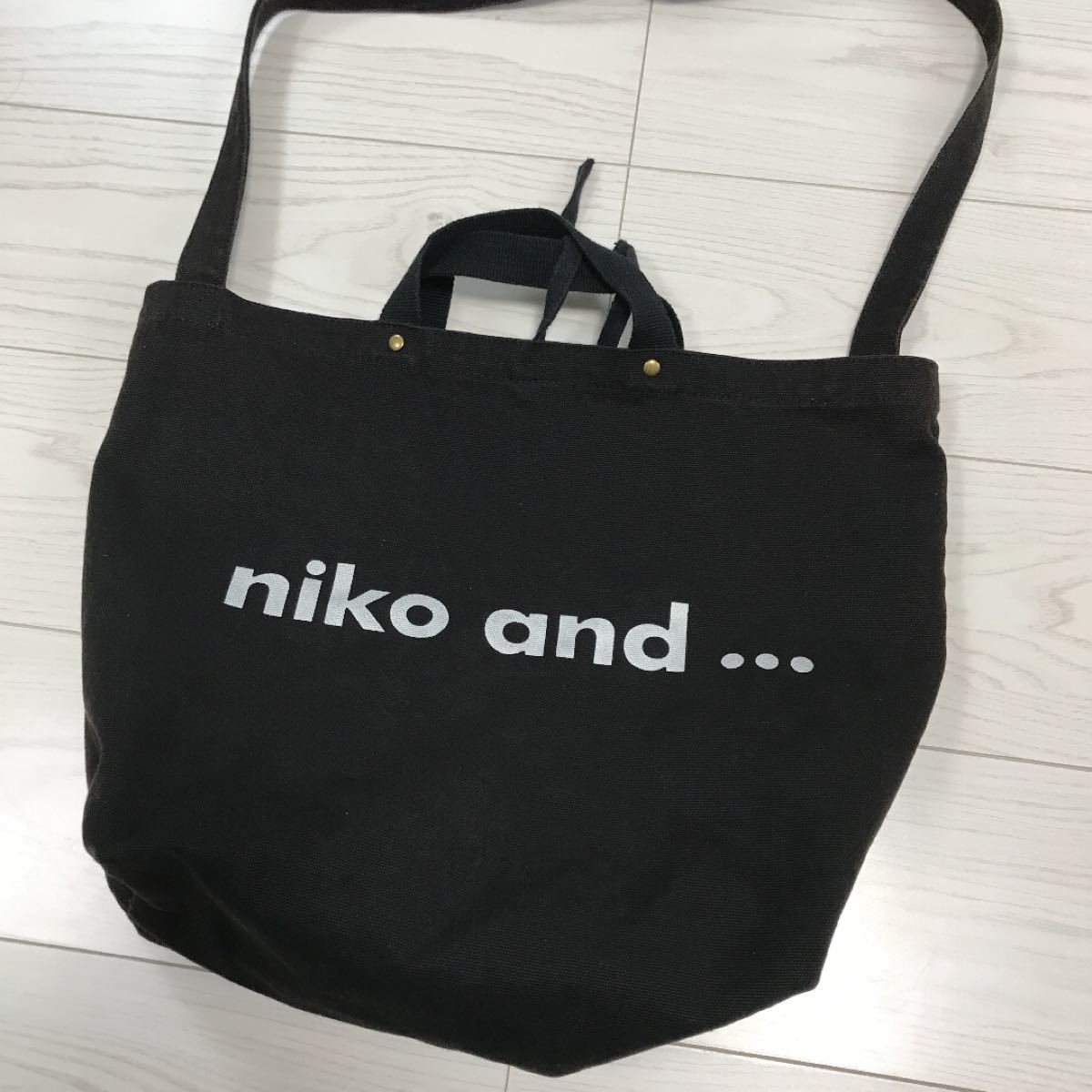 値下げ不可！ニコアンドniko andショルダーバッグ　トートバッグ　キャンパス生地　43×33×15サイズ