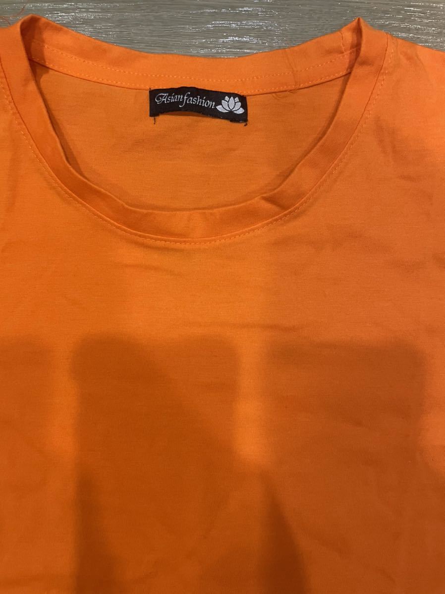 ♪半袖Tシャツ オレンジ　タグ無し　未使用　きのこ　2L♪_画像2