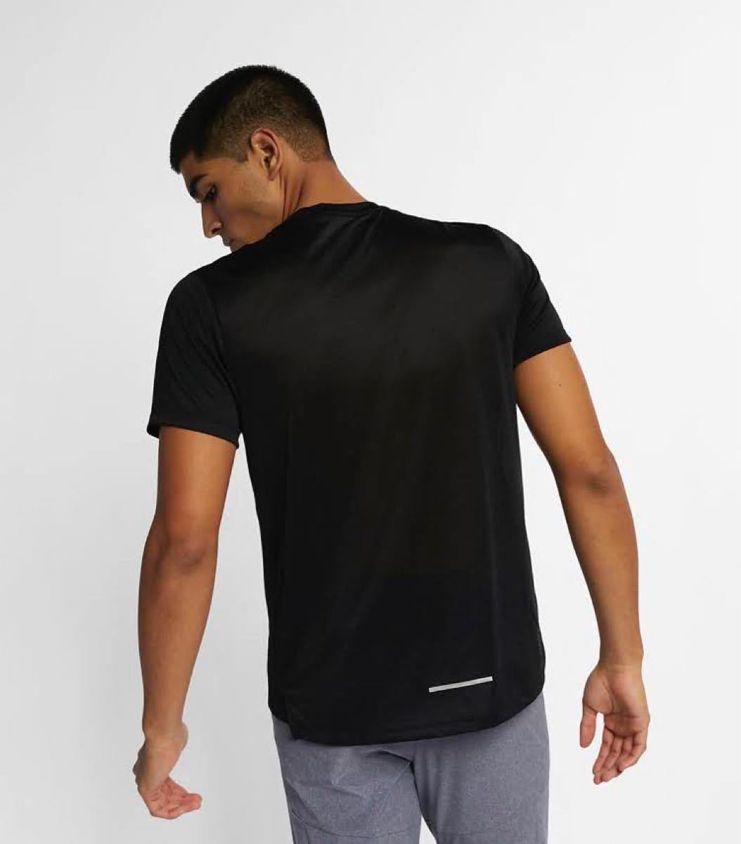 【S】 NIKE ランニング マイラー ランニングシャツ Tシャツ ブラック ナイキ  
