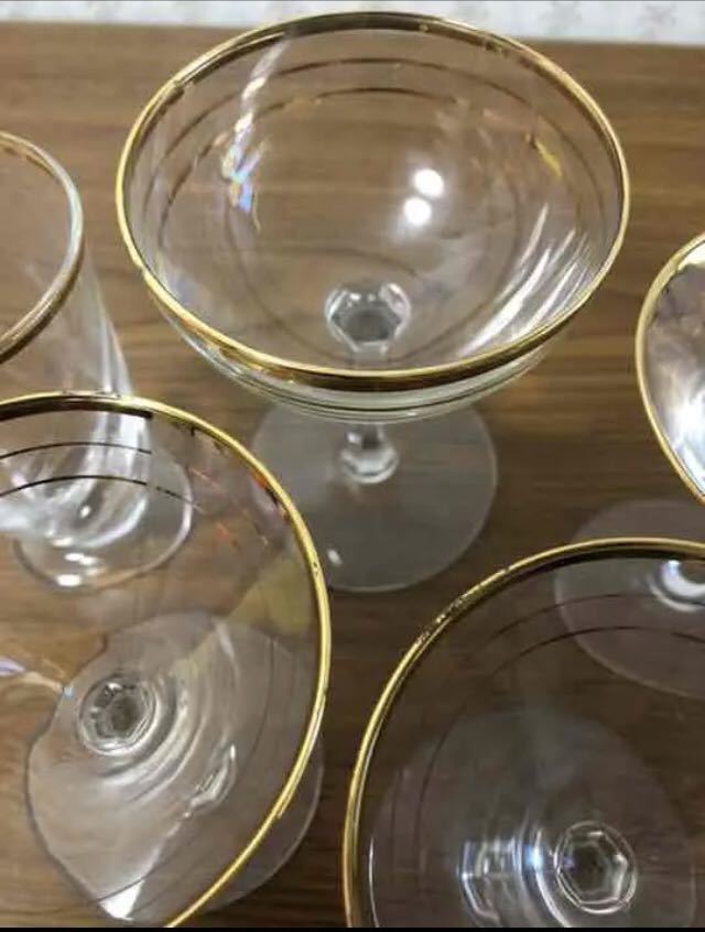カクテルグラス アルコールグラス ガラス 金縁 5個セットの画像9
