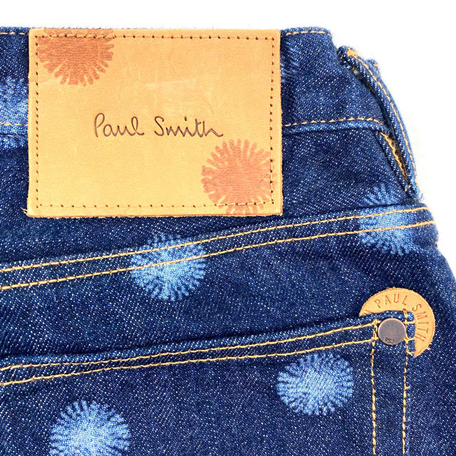 即決☆Paul Smith JEANS☆メンズL 総柄 ジーンズ ポールスミス 濃紺