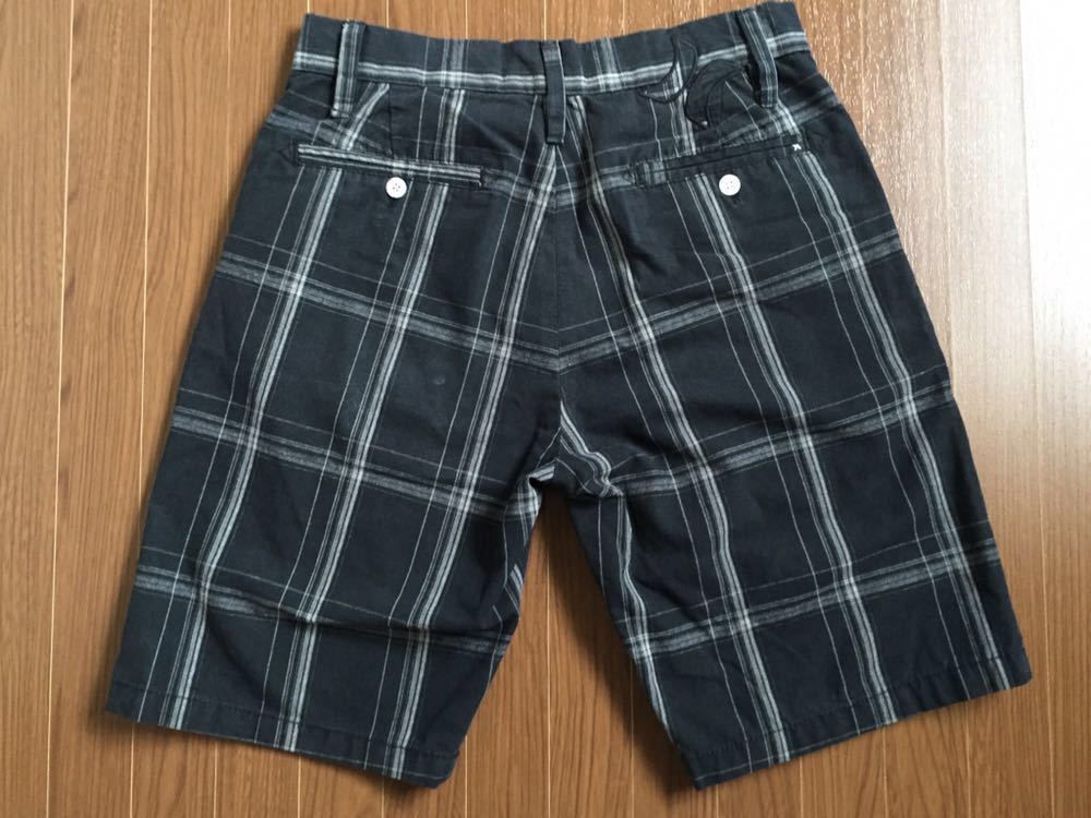 HURLEY ブラックチェック柄 ハーフパンツ ショートパンツ ハーレー スケートボード サーフィン スノーボード キッズ ボーイズ用 black_画像3