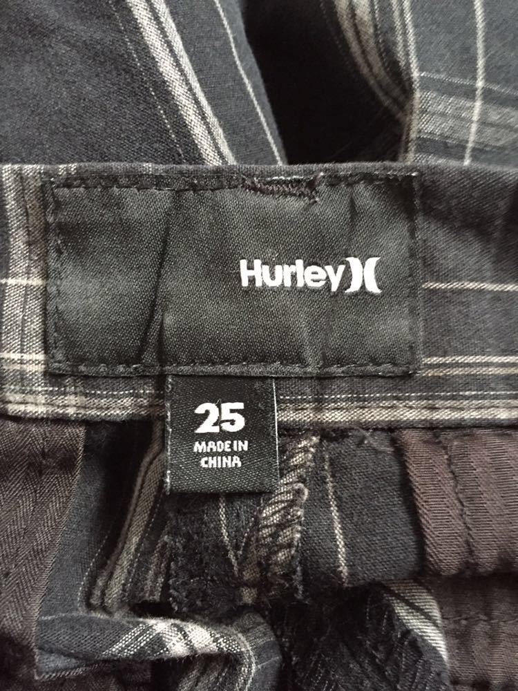 HURLEY ブラックチェック柄 ハーフパンツ ショートパンツ ハーレー スケートボード サーフィン スノーボード キッズ ボーイズ用 black_画像7