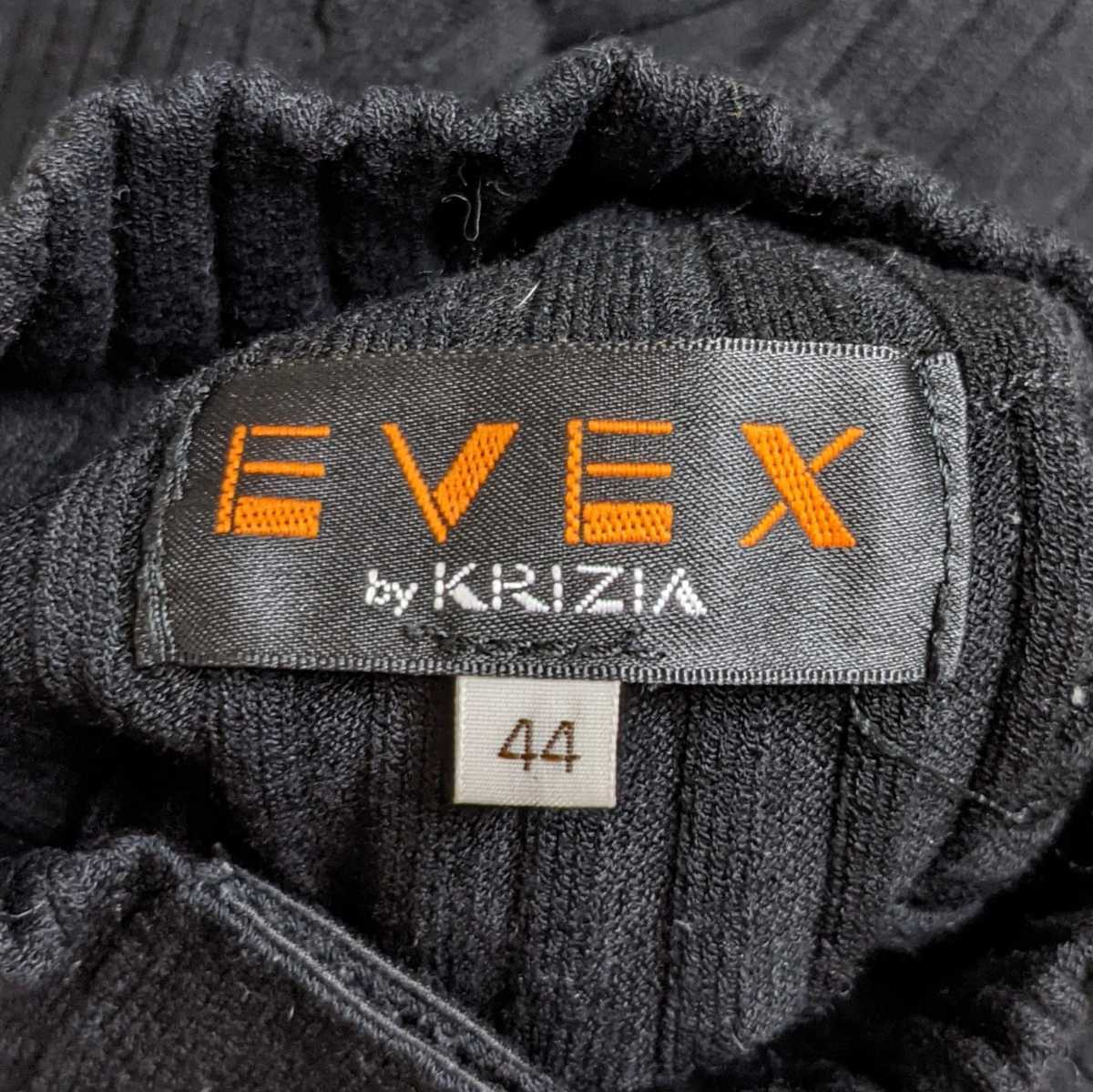 E92 EVEX by KRIZIA エヴェックス エヴェックスバイクリツィア レディース 44 XL 長袖 カーディガン 黒 ブラック リブ ストレッチ 訳有_画像8
