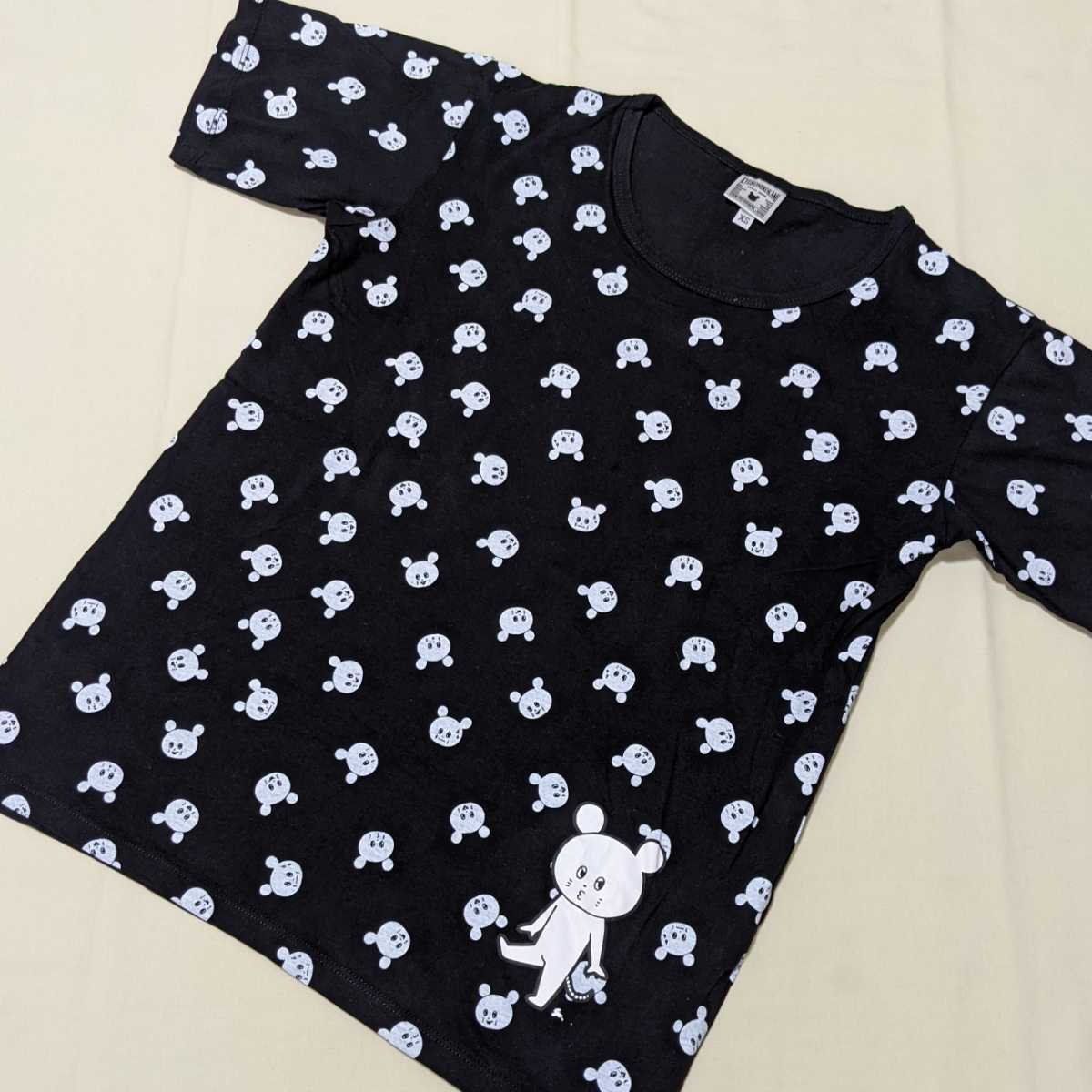 #PU5 キュウソネコカミ メンズ レディース 男女兼用 XS 半袖 Tシャツ カットソー 黒 ねこ 総柄 グッズ_画像1