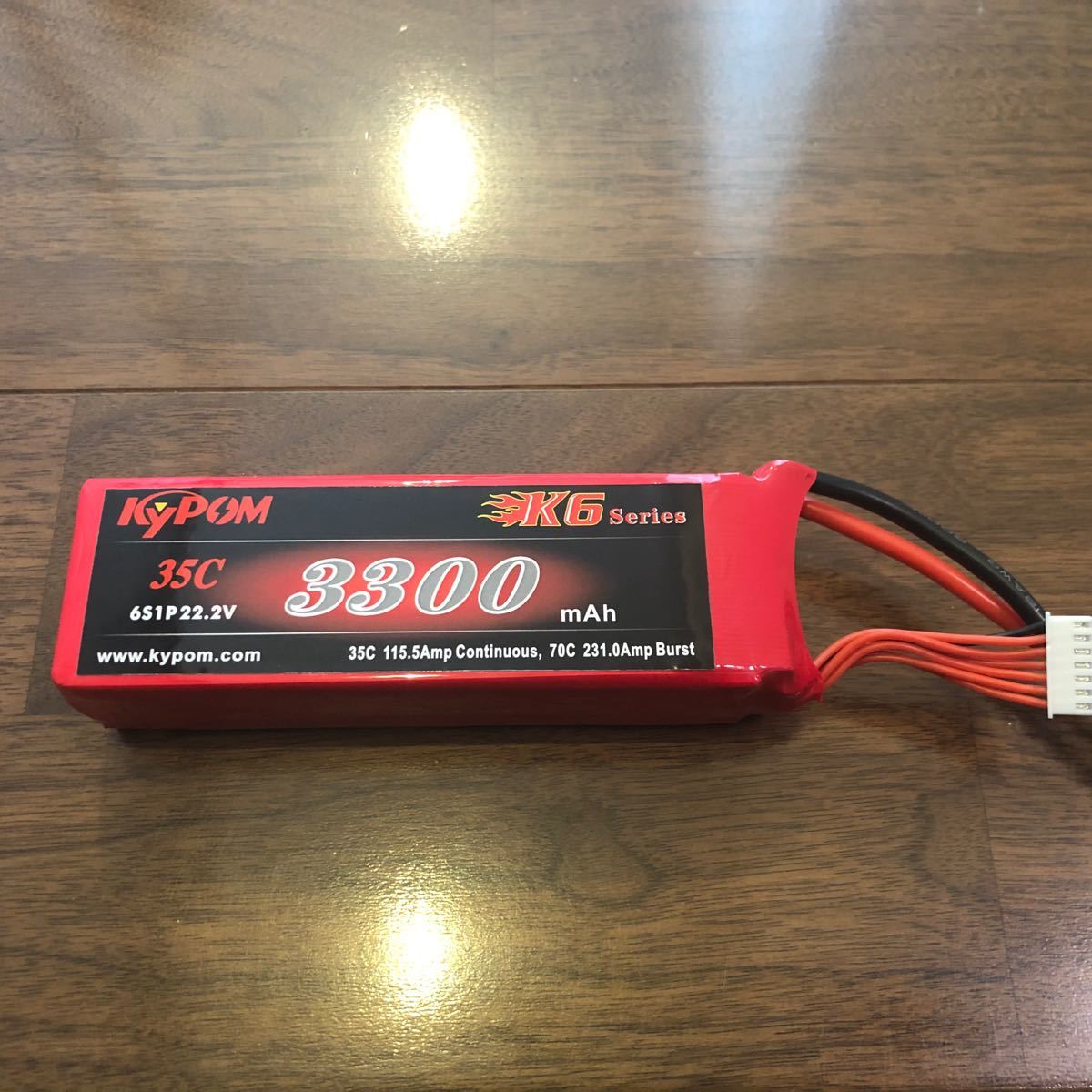 高性能！6セル KYPOM 22.2V 3300mAh リポ 連続35C放電！