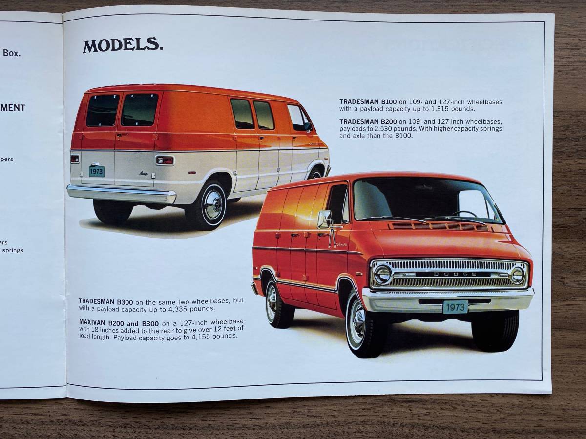 1973 Dodge Sportsman Wagons Tradesman Van Catalog ダッジ ワゴン バン カタログ_画像4