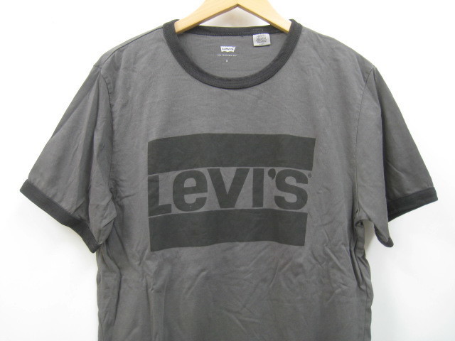 Levi'ｓ リーバイス 半袖Tシャツ ロゴプリント モノトーン ダークグレー×ブラック スミクロ 黒 サイズS_画像2