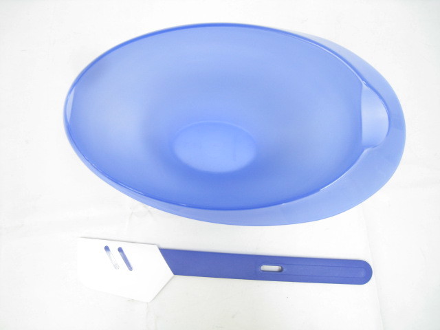  новый товар не использовался Tupperware tapper одежда овальный мяч & шпатель лопатка шпатель синий blue 1.5L 17×27×11cm