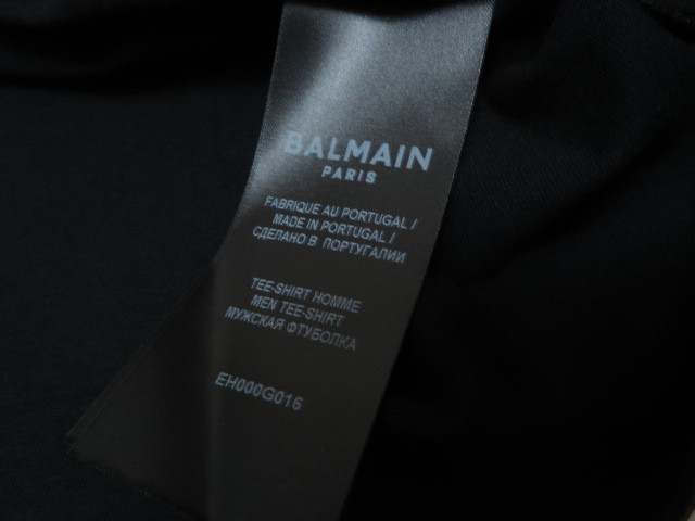 BALMAIN PARIS バルマン メンズ レインボー ロゴ Tシャツ 新作 / VH1EH000-G016-AAA ブラック・M_画像6