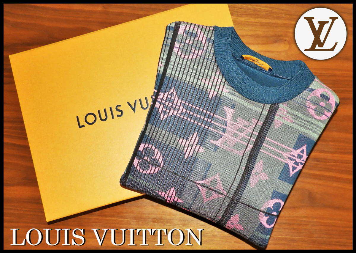 LOUIS VUITTON monogram ja card sweat jacket pink men's S Louis Vuitton shirt new goods box attaching rare sweatshirt LV total pattern 