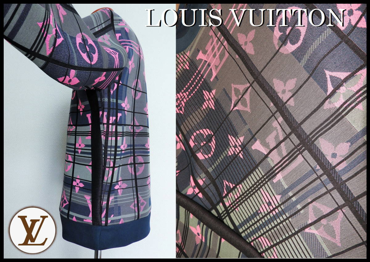 LOUIS VUITTON monogram ja card sweat jacket pink men's S Louis Vuitton shirt new goods box attaching rare sweatshirt LV total pattern 