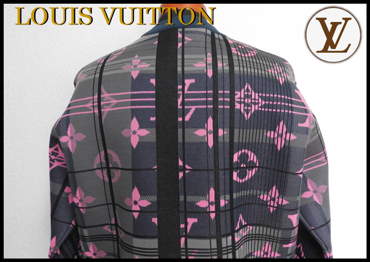 LOUIS VUITTON monogram ja card sweat jacket pink men's S Louis Vuitton shirt new goods box attaching rare sweatshirt LV total pattern 