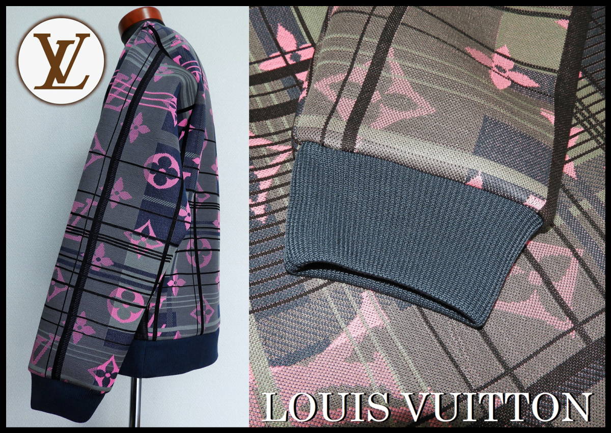 LOUIS VUITTON monogram ja card sweat jacket pink men's S Louis Vuitton shirt new goods box attaching rare sweatshirt LV total pattern 