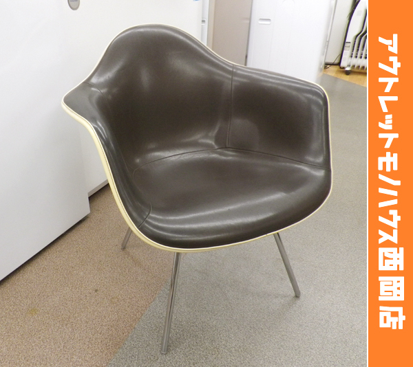 ヴィンテージ■ ハーマンミラー アームシェルチェア ナウガレザー イームズ Herman Miller 1976 H脚 札幌市 西岡店_画像1