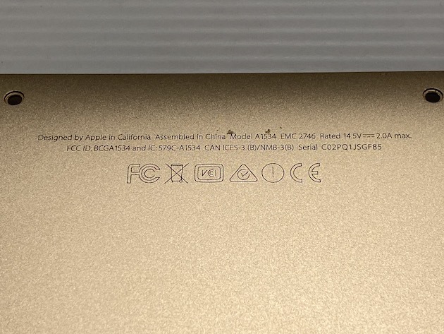 Apple MacBook Retina A1534 Early2015 12 дюймовый для низ кейс ( Gold ) [1042]