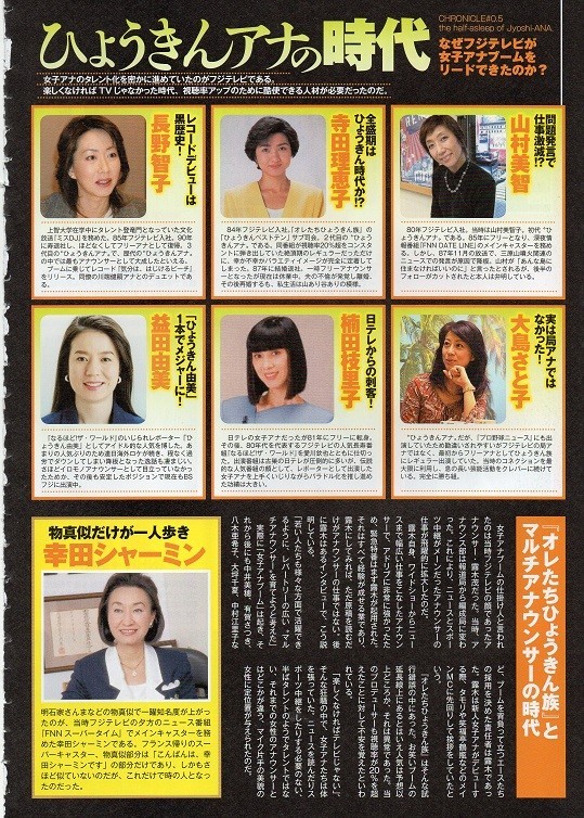 ;;切り抜き 中野美奈子 加藤綾子 生野陽子 夏目三久 丸川珠代 長峰由紀 河野景子 永井美奈子 三雲孝江 野際陽子 木村優子 幸田シャーミン他_画像3