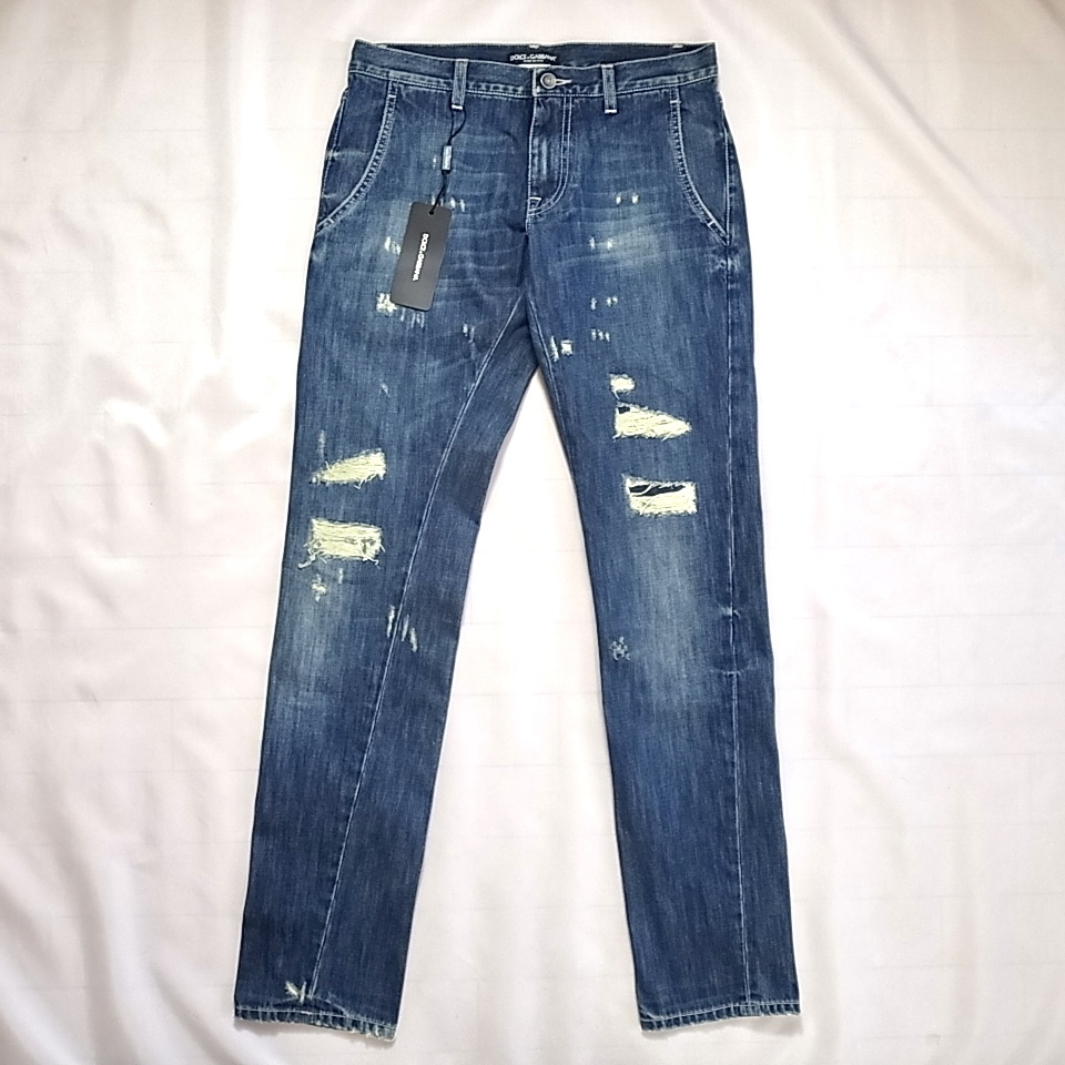 DOLCE&GABBANA 14GOLD ダメージ加工デニム size44 ファッション ...
