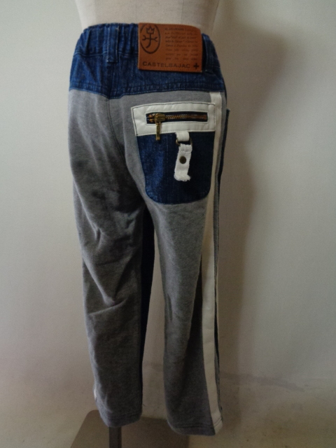 CASTELBAJAC Castelbajac pants Denim size 110 2 set stretch total pattern Kids sweat badge 