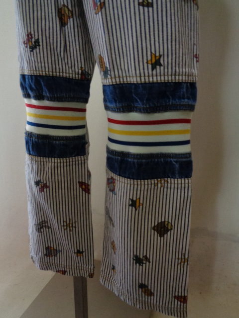 CASTELBAJAC Castelbajac pants Denim size 110 2 set stretch total pattern Kids sweat badge 