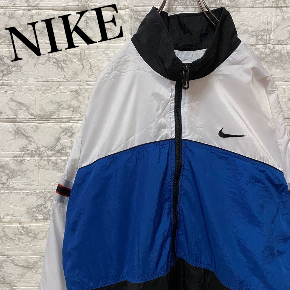 アメリカ古着 美品 NIKE 90s ハーフジップ 白タグ ナイロンジャケット