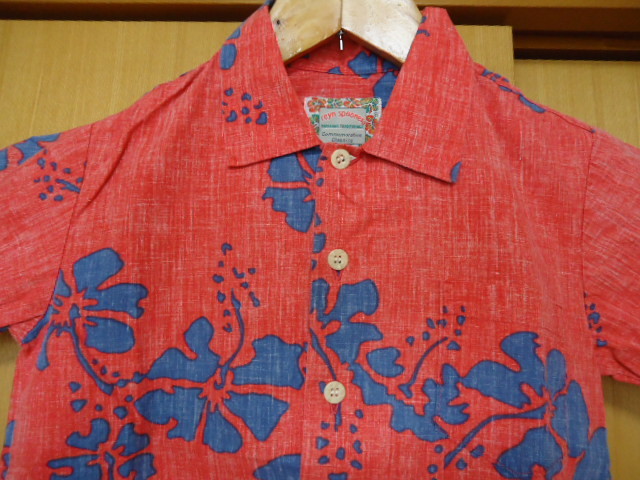 即決　ハワイ　reyn spooner　レインスプーナー　アロハシャツ　赤色　花柄　子供2　ＸＳ4-5　100_画像2