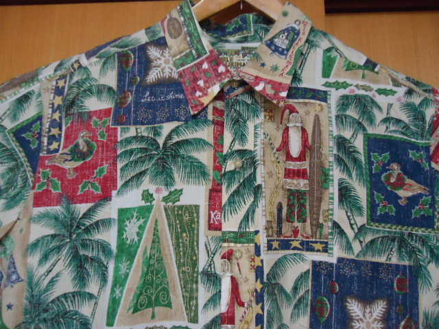ハワイ　レインスプーナー　2008年　限定物　アロハシャツ　クリスマス柄　ＸＸＬ