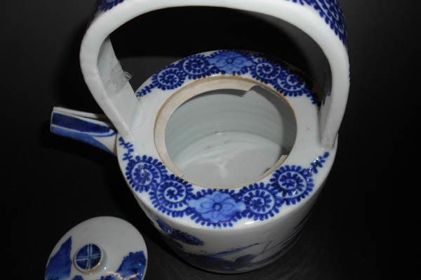  antique city y blue and white ceramics old Imari . Tang . landscape writing . shop writing .. earthenware teapot Edo period water note sake note auction-1