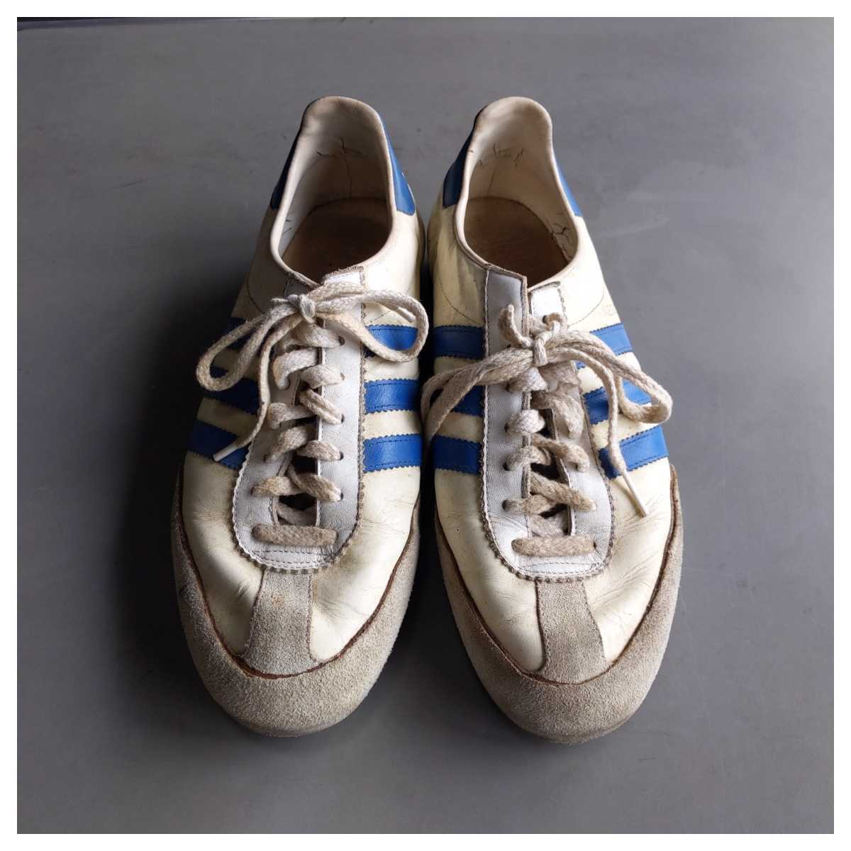 ☆ 80's アディダス KEGLER ユーゴスラビア製 Size 9 adidas ヴィンテージ ビンテージ アメカジ スニーカー 白 青 レザー