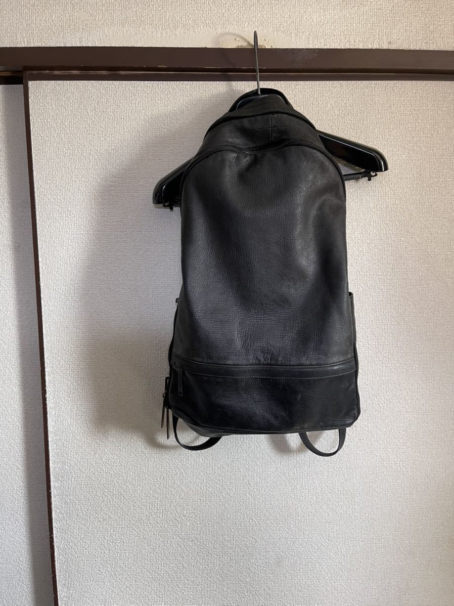 【即決】 PATRICK STEPHAN パトリックステファン LEATHER BACK PACK レザーバックパック リュック 鞄 かばん バッグ BLACK ブラック 黒色