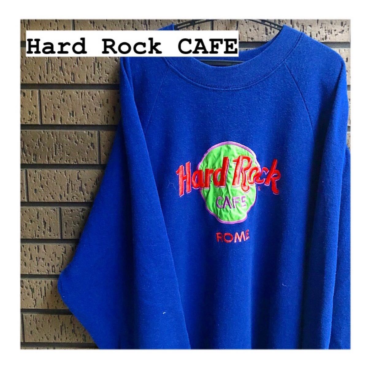 《Hard Rock CAFE》大人気 ハードロックカフェ スウェット 刺繍 USA製 スウェットトレーナー