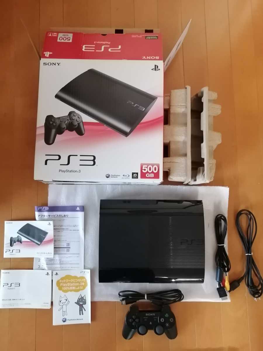 美品　PS3本体 PlayStation3 PS3 チャコールブラック 500GB CECH-4000C プレイステーション3 SONY 動作確認済  最新アップデート済 送料無料