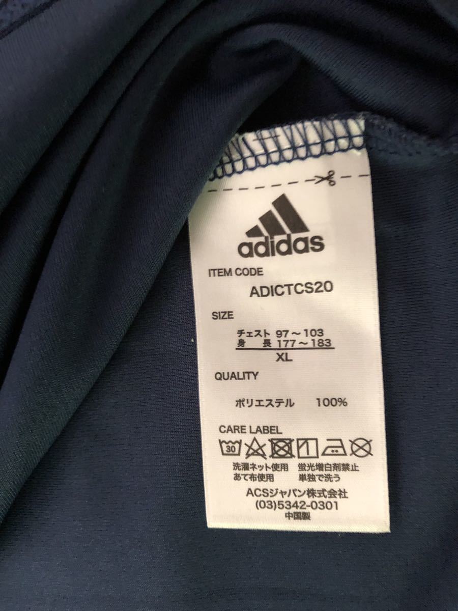 adidas Ｔシャツ XL 色ネイビー　アディダス　　　　　　ロゴTシャツ 半袖Tシャツ _画像4