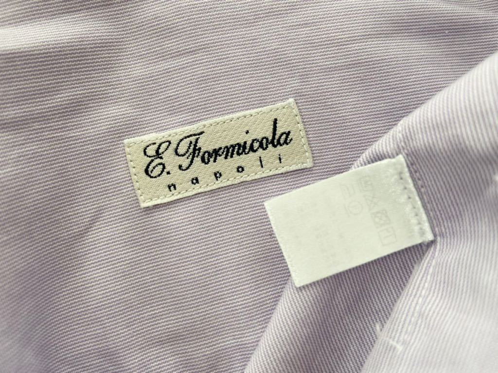 Errico Formicola size37-141/2 Italy made long sleeve shirt dress shirt pink purple men's e Rico forumikola