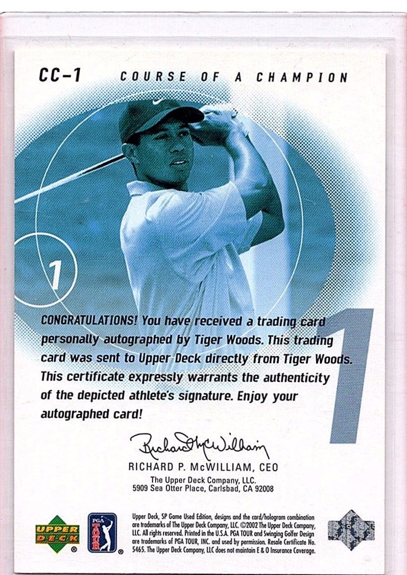 2002 UD SP GAME USED EDITION TIGER WOODS autographed card タイガー