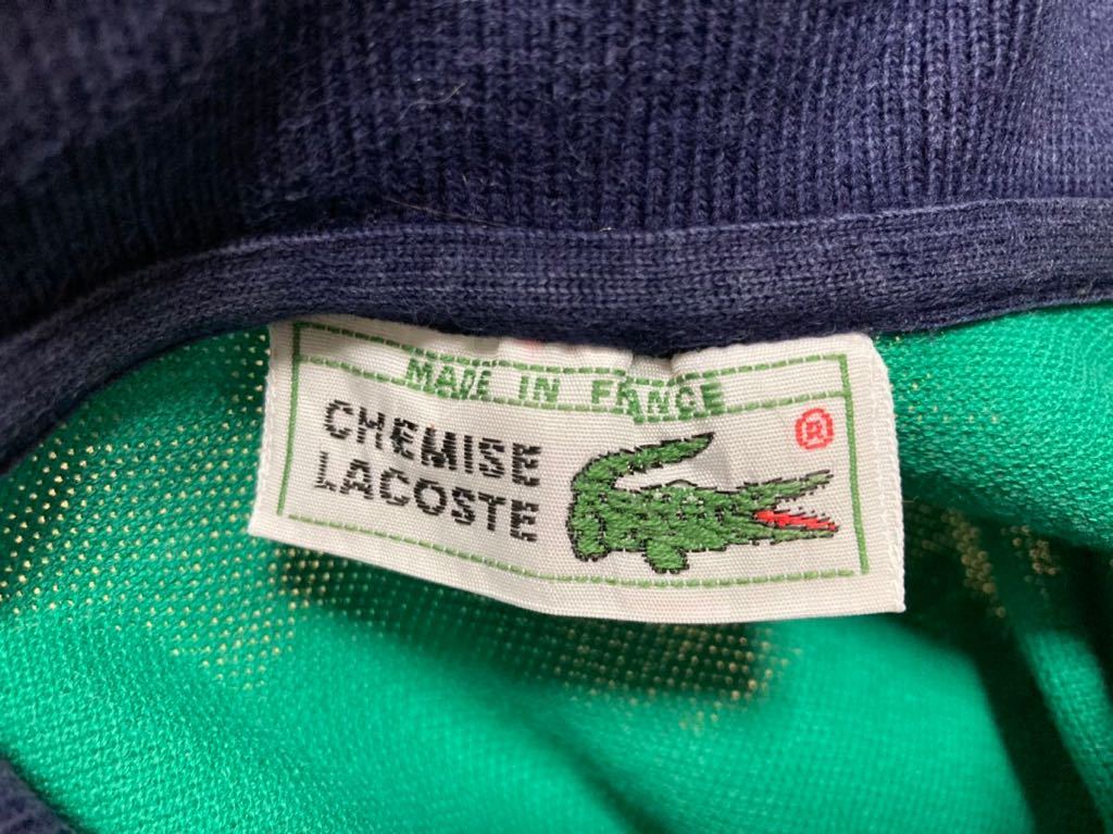 70's ヨーロッパヴィンテージ CHEMISE LACOSTE ラコステポロシャツ 半袖ポロシャツ ラコステ フランス製 2 緑_画像4