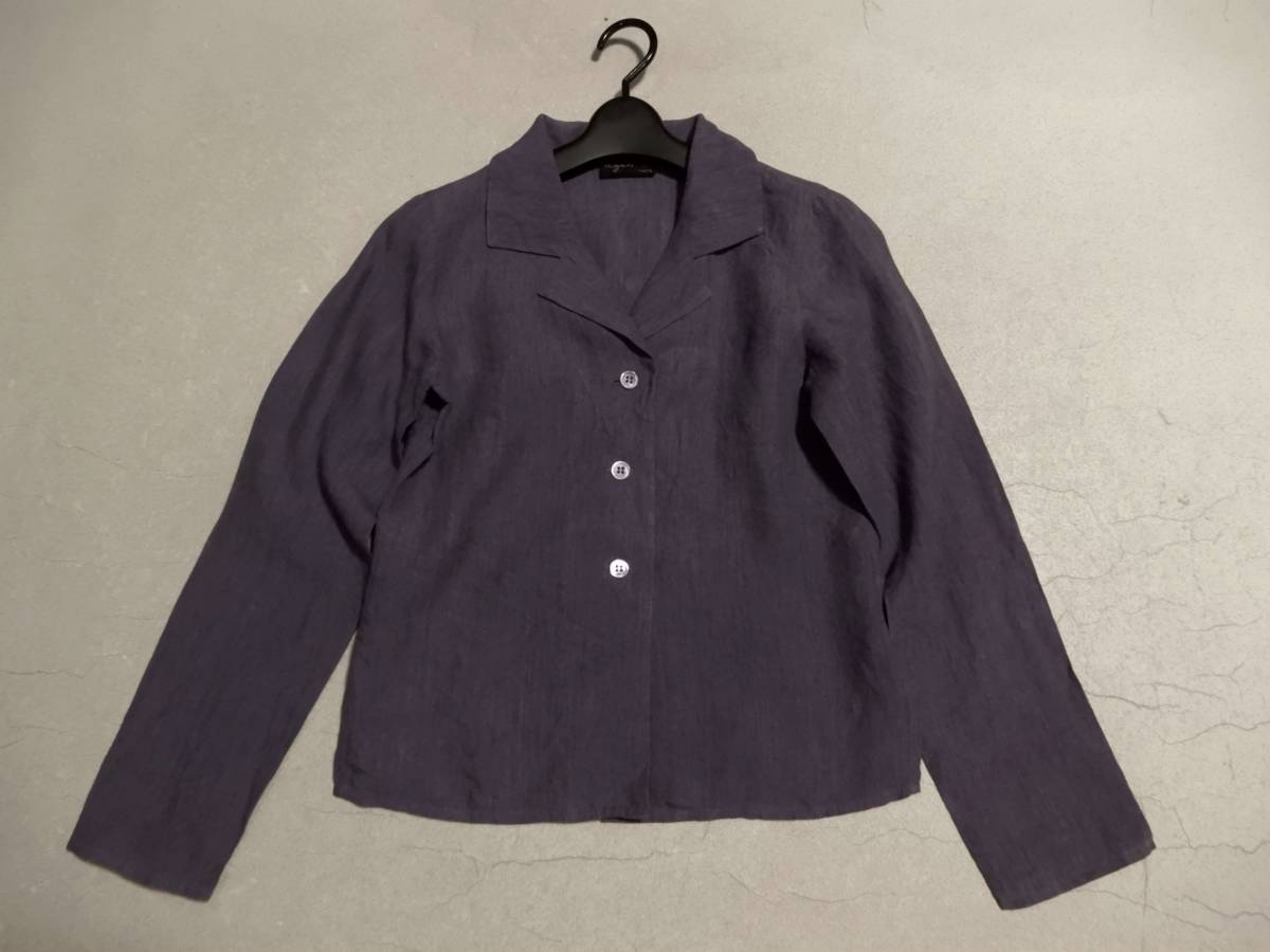 [ бесплатная доставка ] Agnes B :agnes b.: сделано в Японии! фиолетовый цвет :linen* лен 100%: рубашка жакет * размер неизвестен : Agnes B Sunrise 