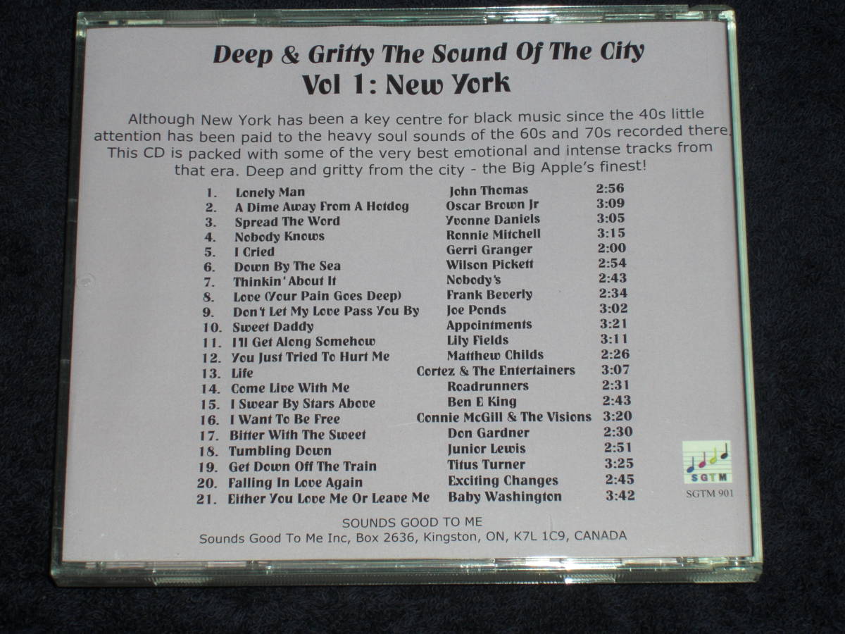 Canada盤CD　Various ： Deep & Gritty, The Sound Of The City, Vol. 1: New York （Sounds Good To Me SGTM 901）F _画像2