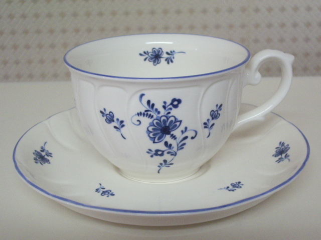 ノリタケ NORITAKE クラフトーン CRAFTONE◆ブルーフラワー カップ ＆ ソーサー 2客◆廃盤品 貴重_画像3