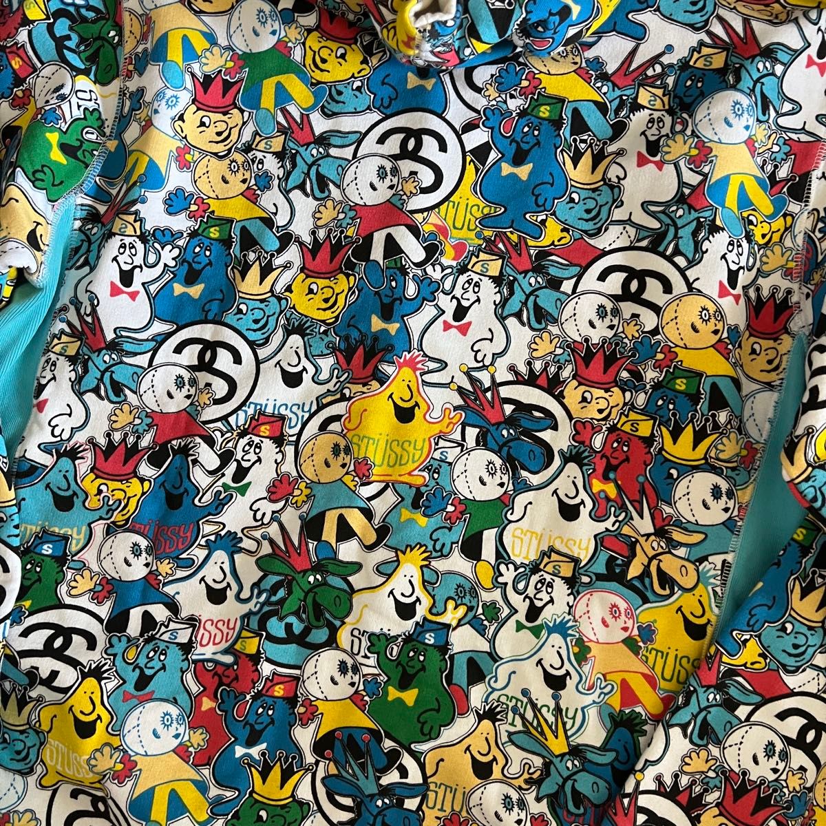 STUSSY 総柄 HEADZ ジップアップパーカー マルチカラー キャラクター
