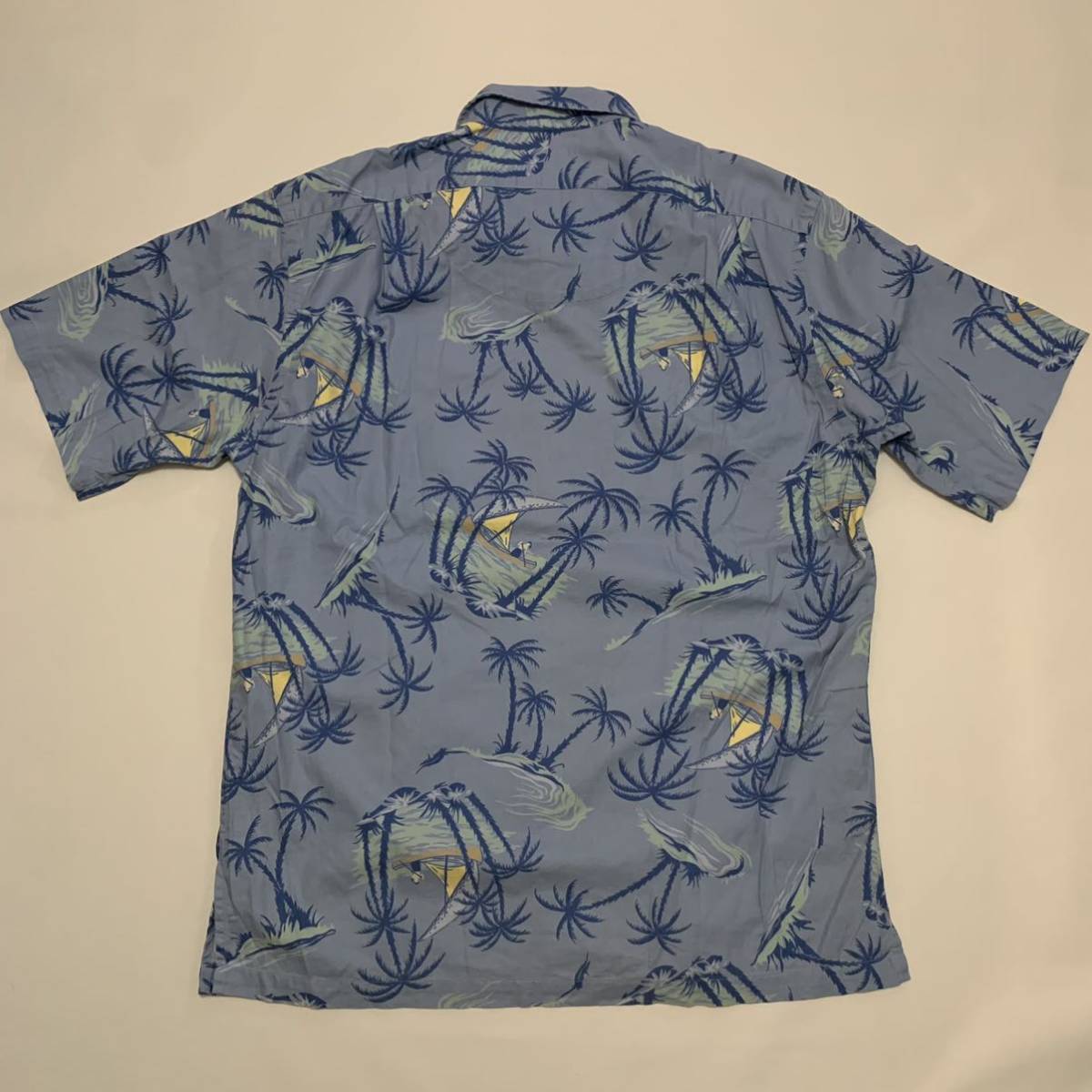 90s Polo Ralph Lauren aro - общий рисунок . воротник рубашка / Vintage RRL POLO Country USA открытый цвет Гаваи 